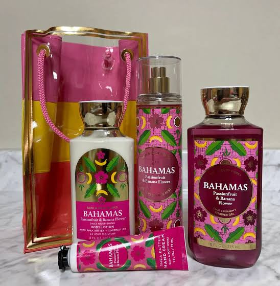 Bath and Body Works - Bahamas Passionfruit & Banana Flower Gift Bag Set