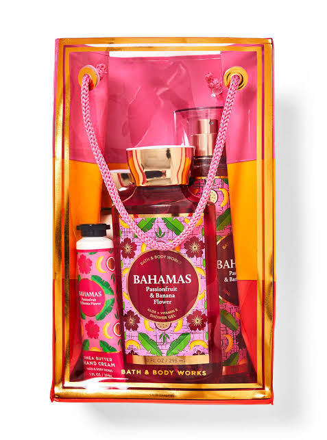 Bath and Body Works - Bahamas Passionfruit & Banana Flower Gift Bag Set